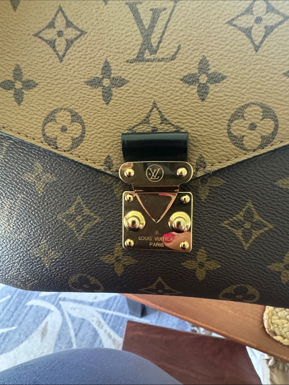 Louis Vuitton Two-Tone Monogram Pochette in Brown and Dark Brown - Picture 6 of 7